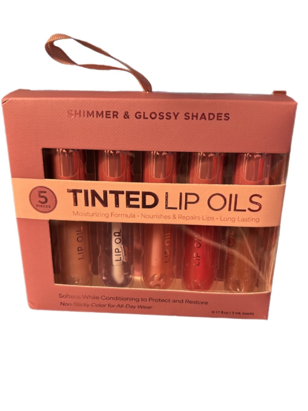 ENCHANTE 5 Tinted Lip Oils new sealed in box original retail $20 shimmer glossy